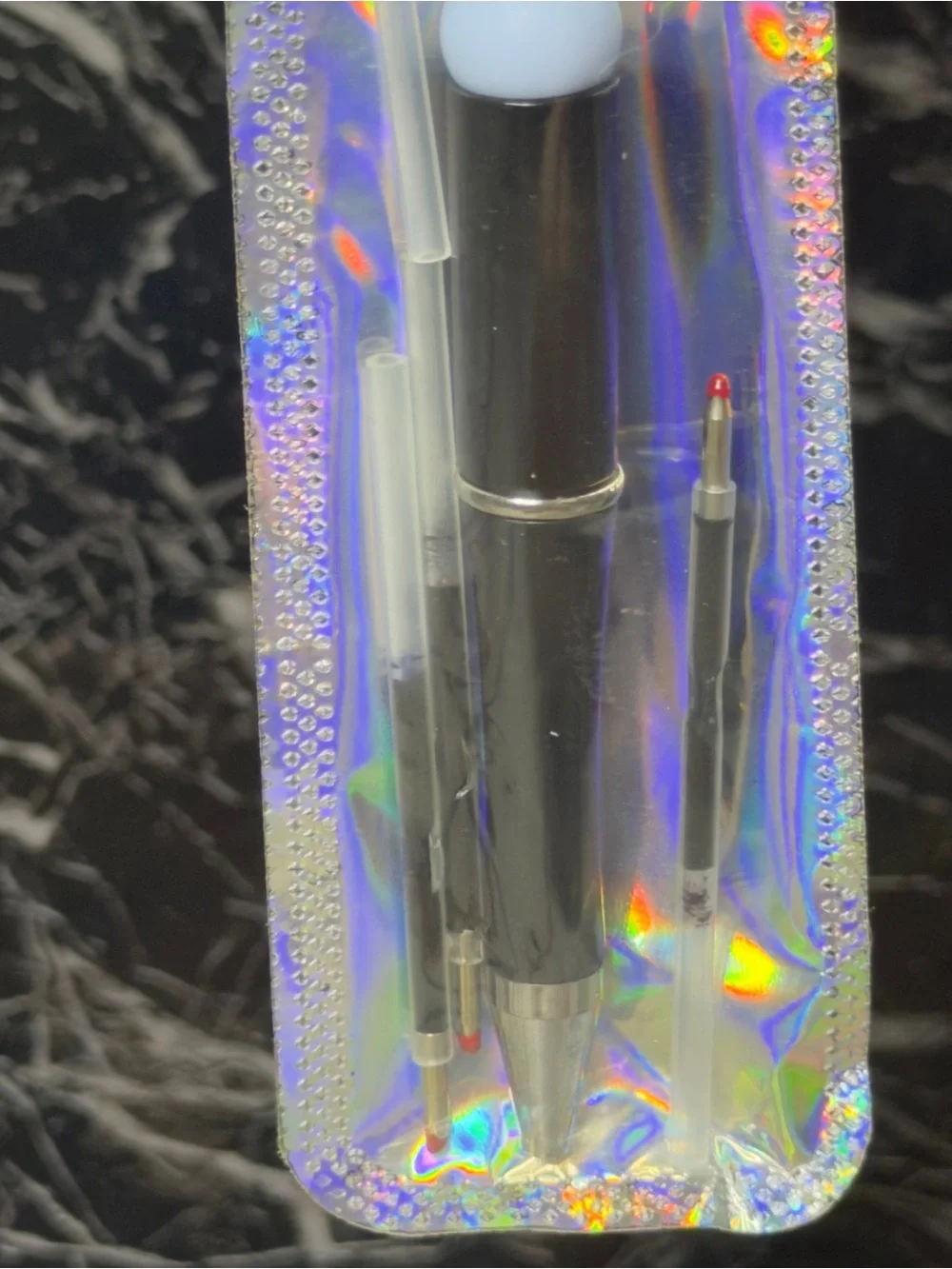 Ms Potts from Beauty & the Beast Focal Bead Pen Black & Blue Ink